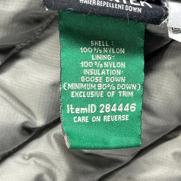 LL BEAN Coat Women XL Ultralight 850 Goose Down Hooded Jacket Parka Puffer Green - Picture 12 of 16